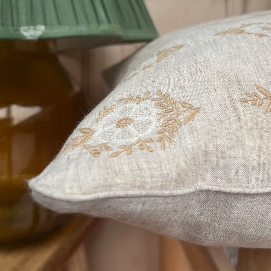 close-up of bela chikankari embroidery