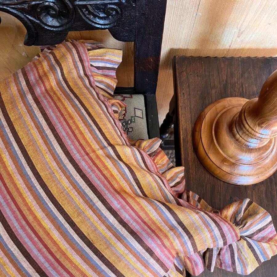Dark Mustard Striped Cushion Cover
